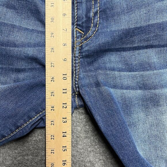 True Religion Geno Relaxed Slim Jeans Men's 36X24 Blue Denim Pants Raw Hem - Picture 8 of 9